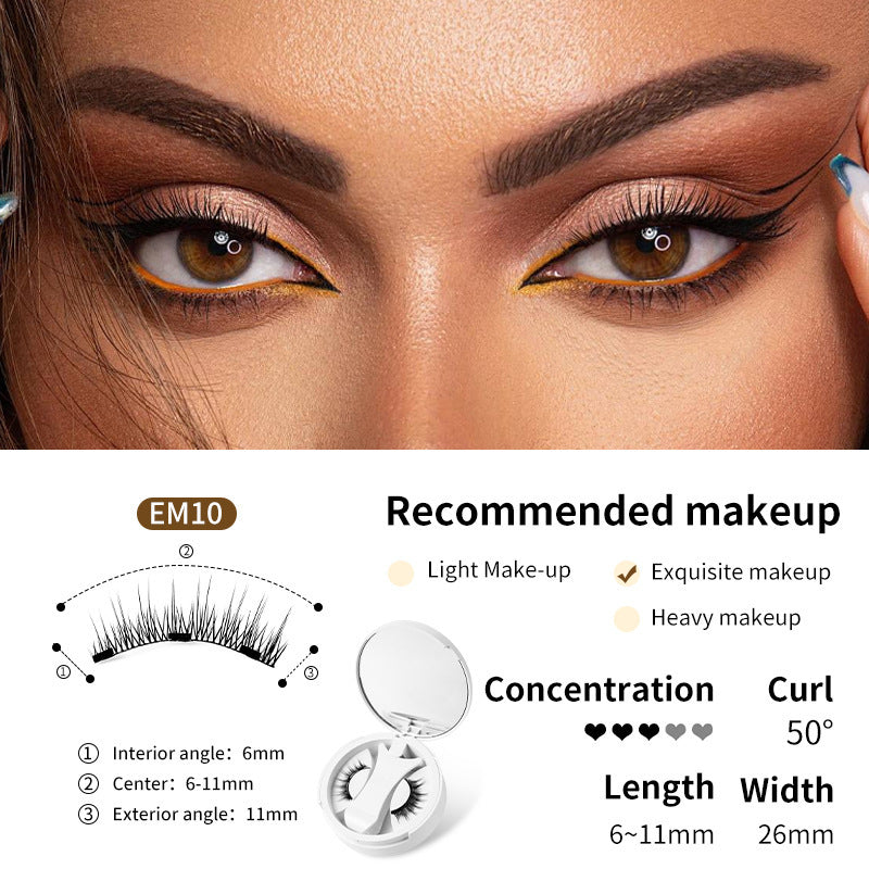 Magnetic False Eyelashes Kit With Applicator