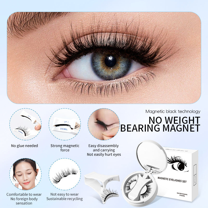 Magnetic False Eyelashes Kit With Applicator